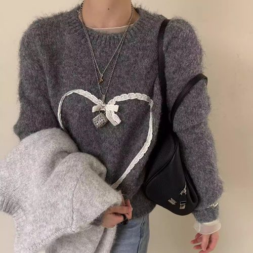 QIQI绮绮家~爱心蝴蝶结毛衣24882【杭州九禾】#11-28