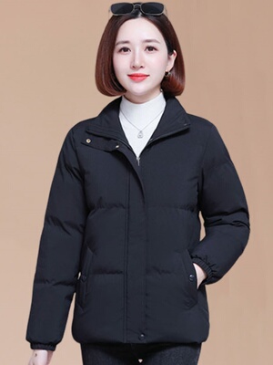 短款加绒加厚羽绒棉服女士冬季2025新款秋冬棉衣中年妈妈棉袄外套