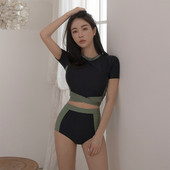 泡温泉2026新款 高级感运动保守高腰遮肚纯欲显瘦分体两件套泳衣女