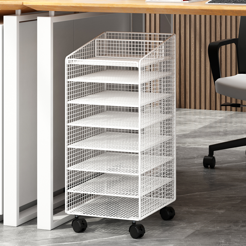 办公室a4文件架落地书架多层小推车资料整理架分层收纳置物架办公桌下文件收纳盒文件夹分类整理工位神器