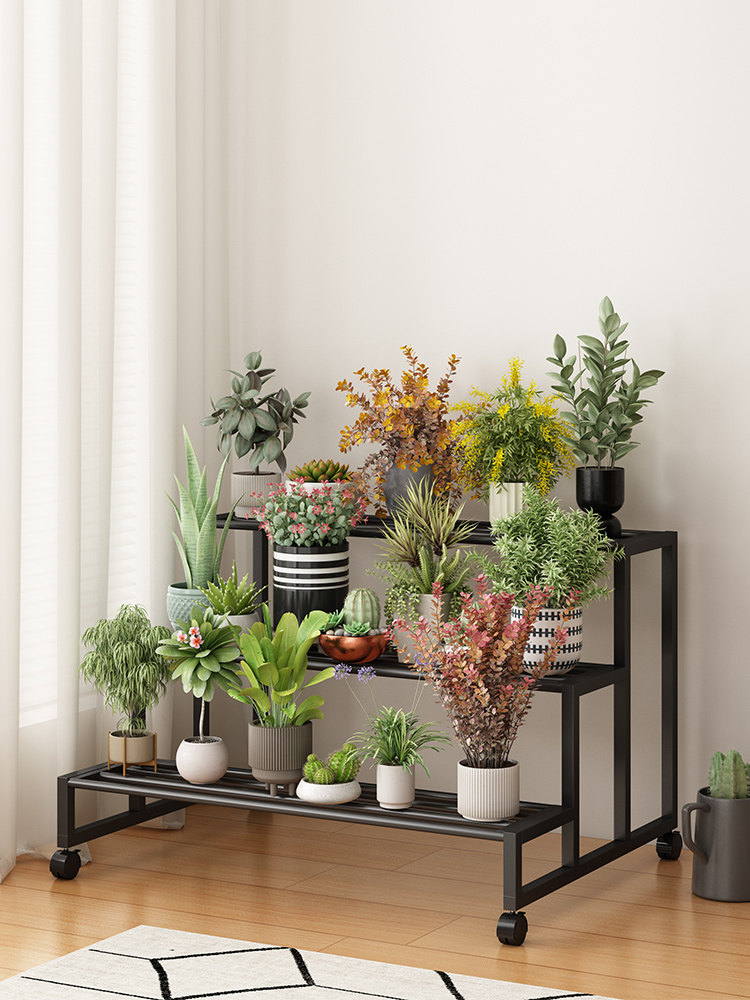 不锈钢花架置物架户外铁艺阳台阶梯多层花盆架客厅移动落地花架子,住宅家具,花架/花几,淘宝优惠券,粉丝福利购,淘宝优惠卷