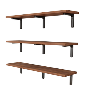 墙上置物架厨房挂墙收纳架墙面一字隔板货架多层木板小书架展示架