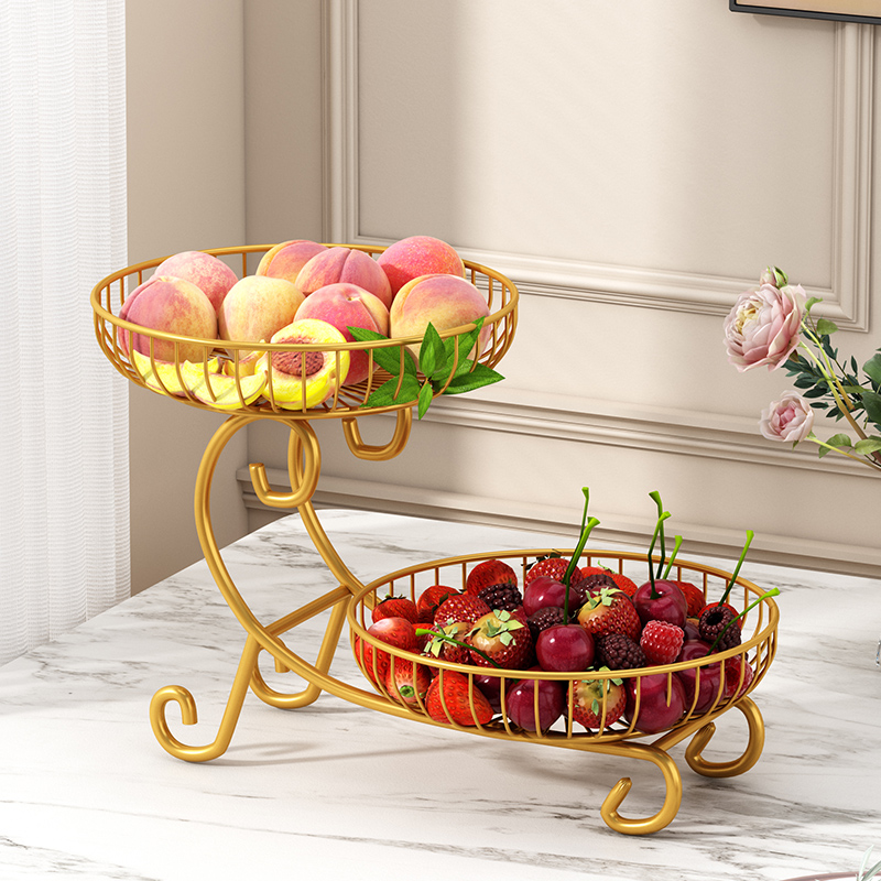 水果盘客厅茶几铁艺多层果篮