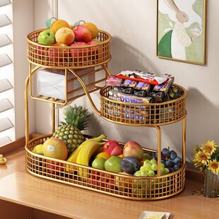 果盘客厅家用多层茶几零食摆放盘干果盘新款高颜值水果篮置物架子