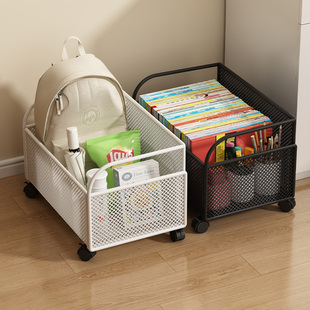 书包放置架桌边书架小推车带轮置物架移动书本文件收纳筐桌下收纳