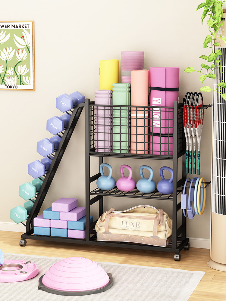 采购产品健身器材储藏架，可移动瑜伽垫，泡沫滚筒，哑铃储藏篮，,收纳整理,运动器材收纳用具,淘宝优惠券,粉丝福利购,淘宝优惠卷