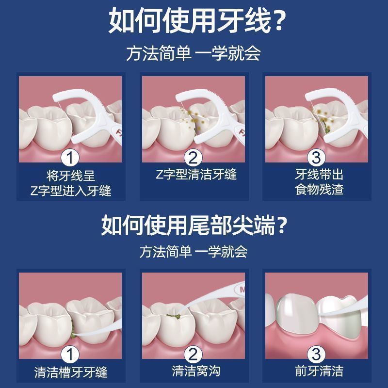 RT超细牙线棒家庭装成人一次性牙签剔牙神器独立包装便携清洁工