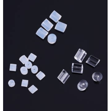 耳饰耳堵环保透明圆柱形防掉耳钉皮堵后塞diy饰品配件实用小物
