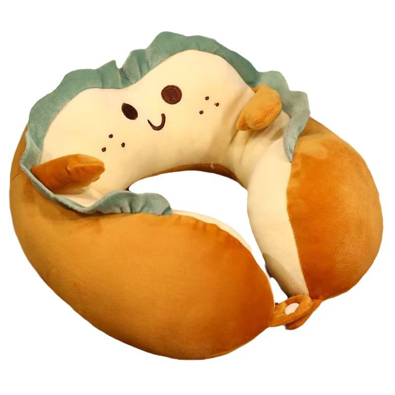 卡通毛绒u型枕头护颈脖子成人学生午睡可爱u形靠垫抱枕飞机旅行枕
