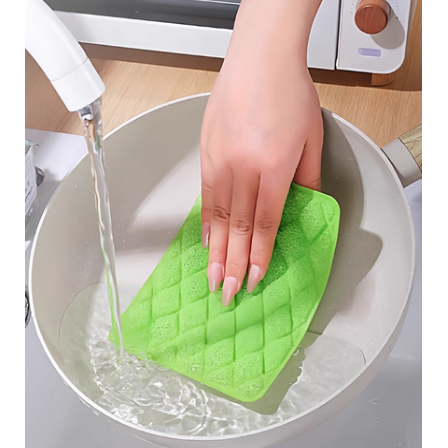 新款厨房泡泡丝瓜抹布不沾油洗碗巾海绵擦碗百洁布刷锅实用清洁