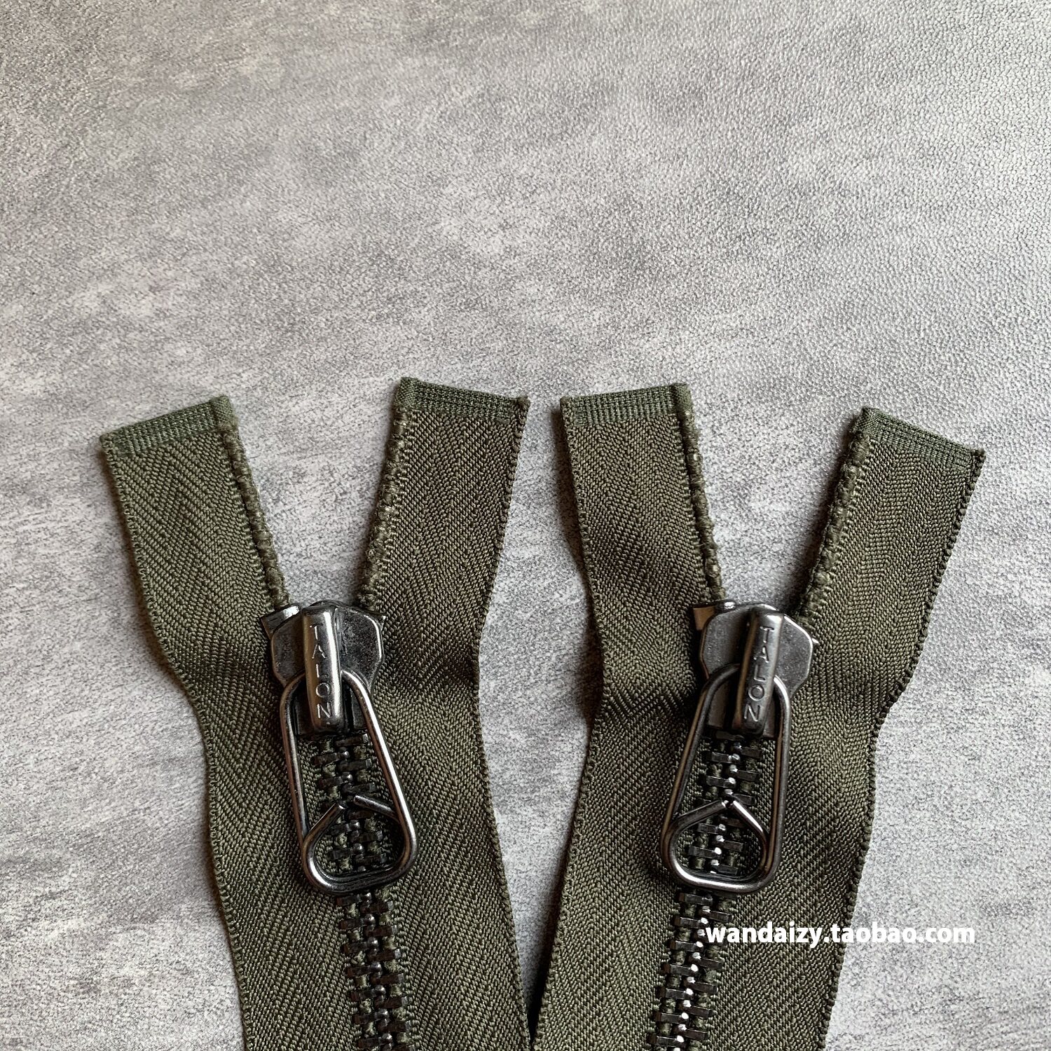 talon 18 泰龙/泰隆 8#号军事风古银做旧军绿外套拉链 开尾 60cm