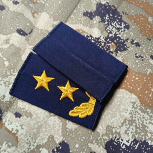 收藏纪念cs战术套肩徽章金色级别星星暗蓝色刺绣布标魔术贴肩臂章