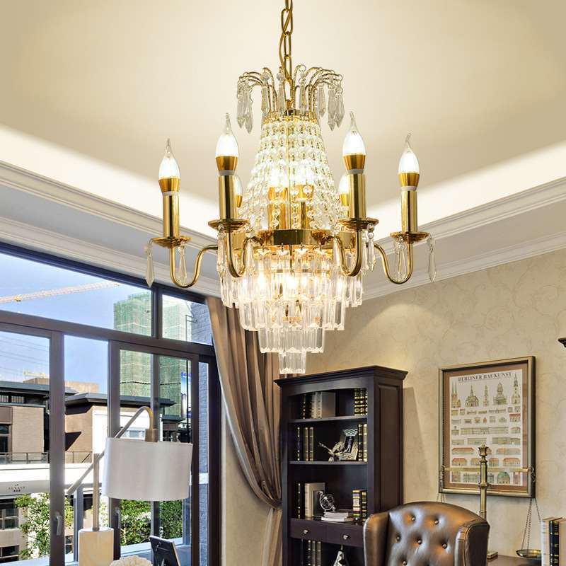 欧式水晶小吊灯奢华客厅卧室灯餐厅酒店金色led水晶吸顶灯具直销