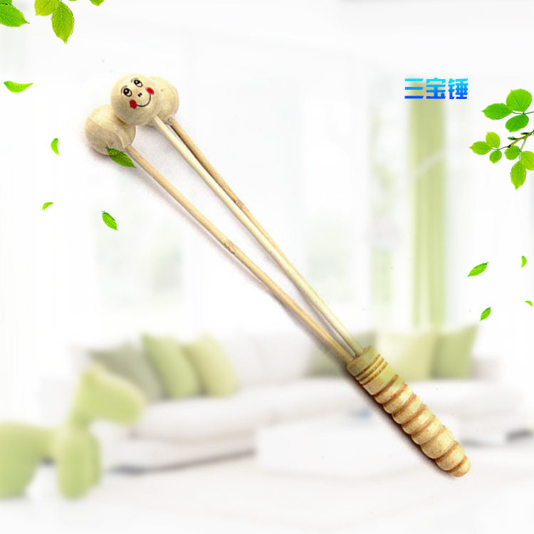 木制三宝按捶创意笑脸全身多功能敲打捶老人按礼