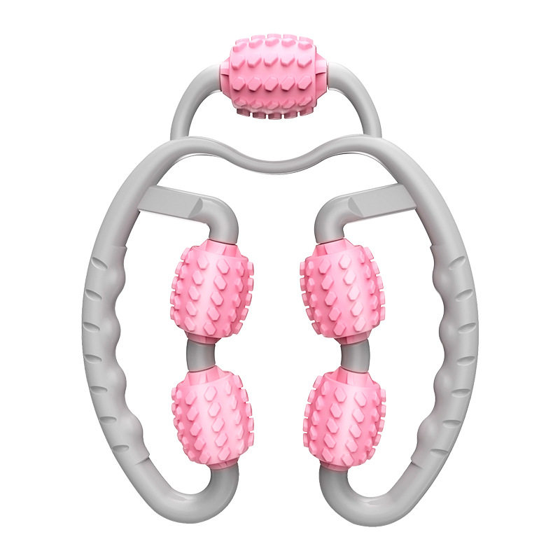 瘦腿多功能按器五轮泡沫滚轴放松瘦小腿肌肉型环形夹腿滚轮