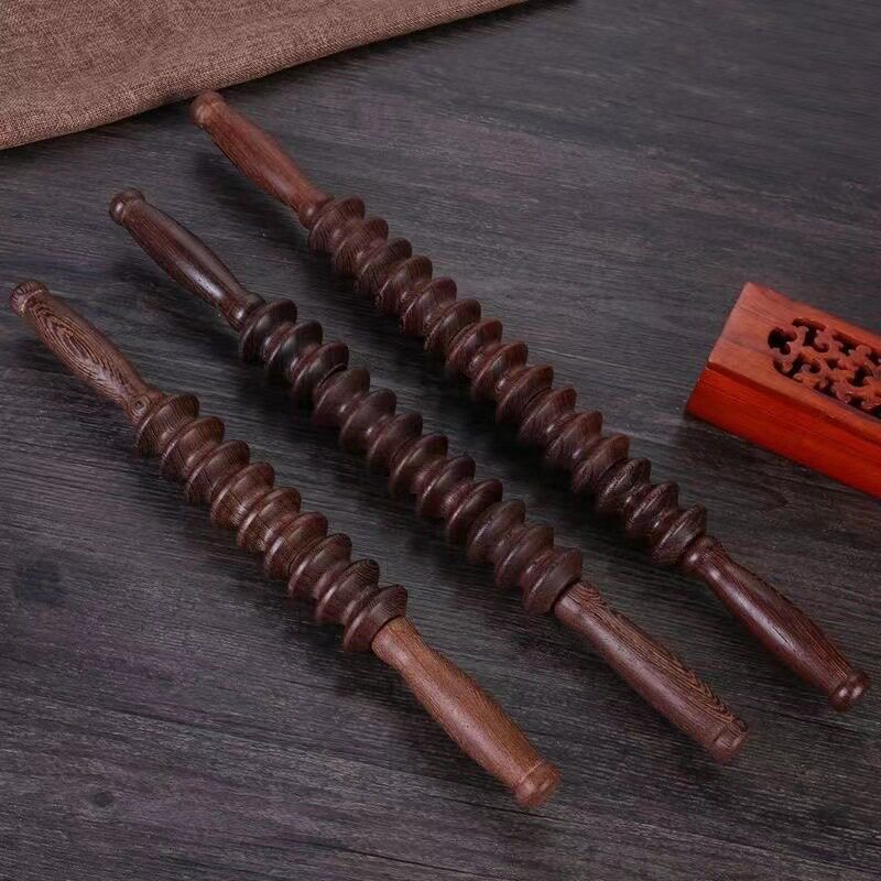 鸡翅木滚轮瑜伽按摩棒颈部肩颈多功能全身按摩器背部肚子等