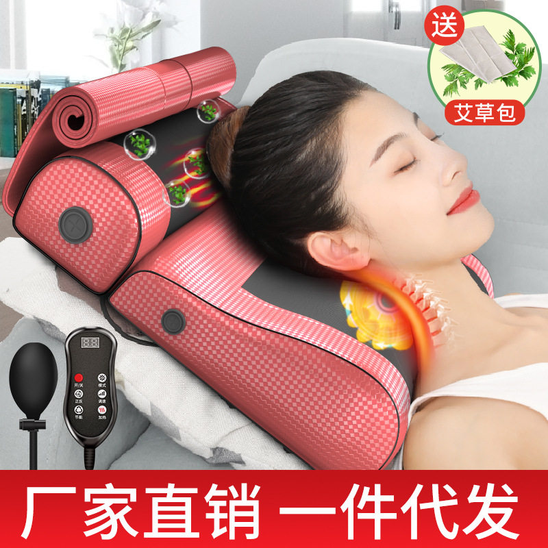 颈椎按器多功能颈部腰部背部按靠垫揉捏电动枕头按靠垫椅垫