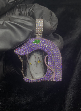 紫色镶钻万蛇大蛇丸吊坠蛇年火影