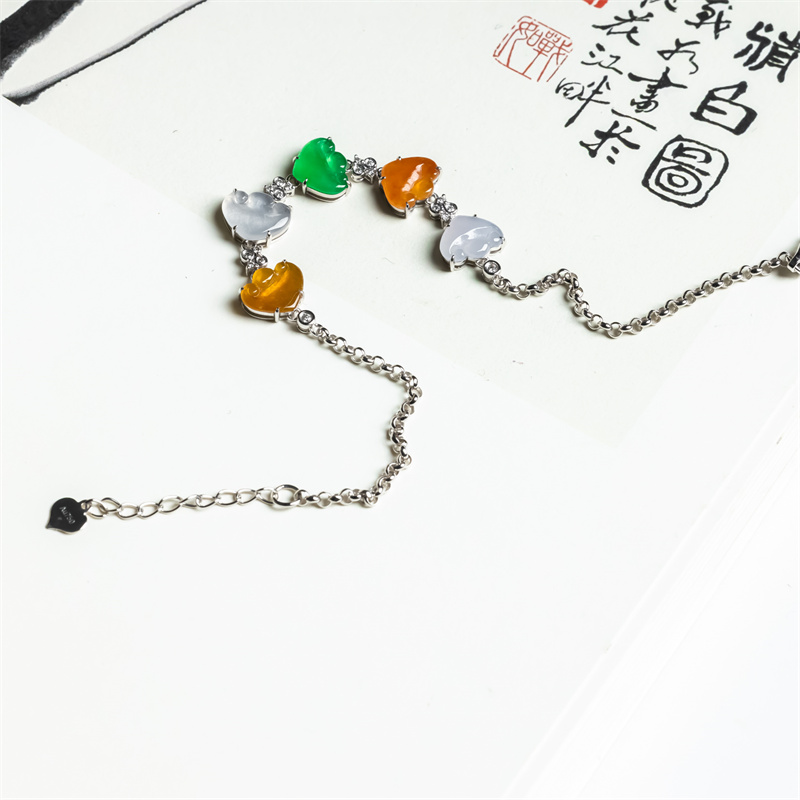 翠贵人天然翡翠18K如意翡翠手链