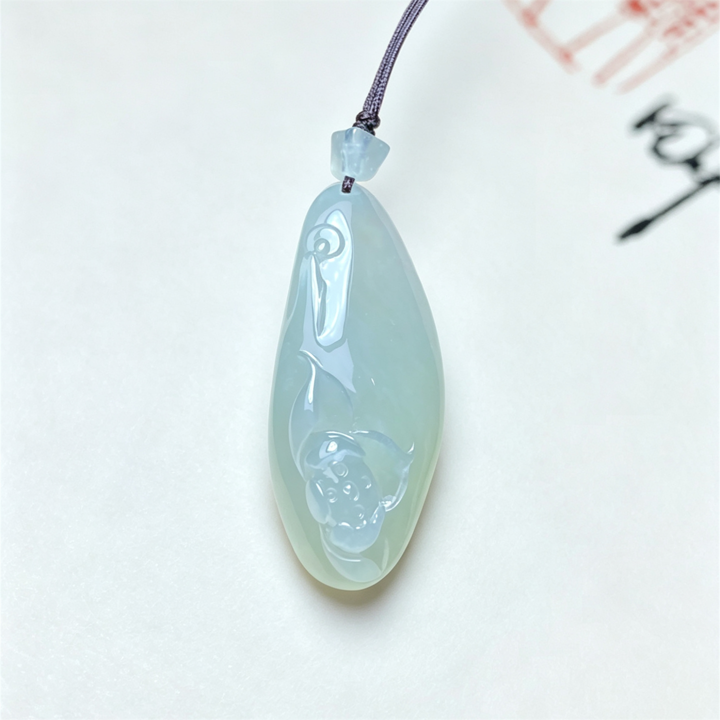 翠贵人冰种莲花禅悟佛如意吊坠