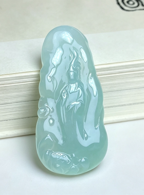 翠贵人冰种果冻胶禅悟佛如意吊坠