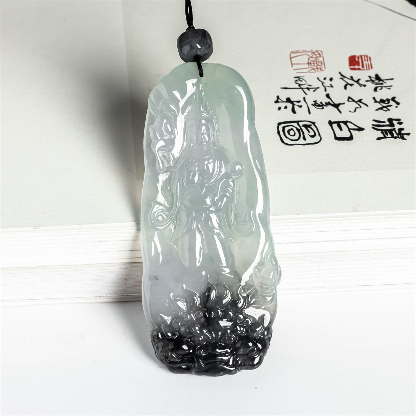 翠贵人冰糯种文殊菩萨如意吊坠