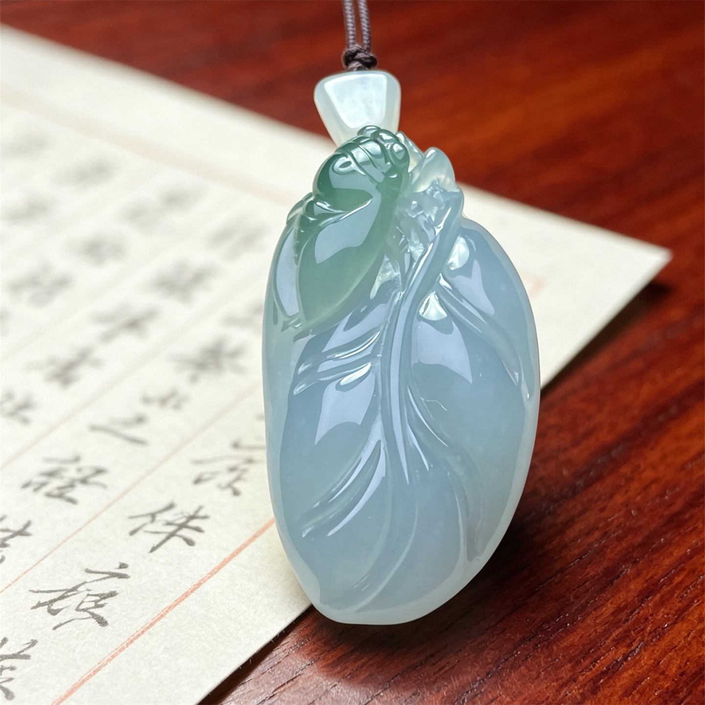 翠贵人老坑冰糯飘花金枝玉叶吊坠