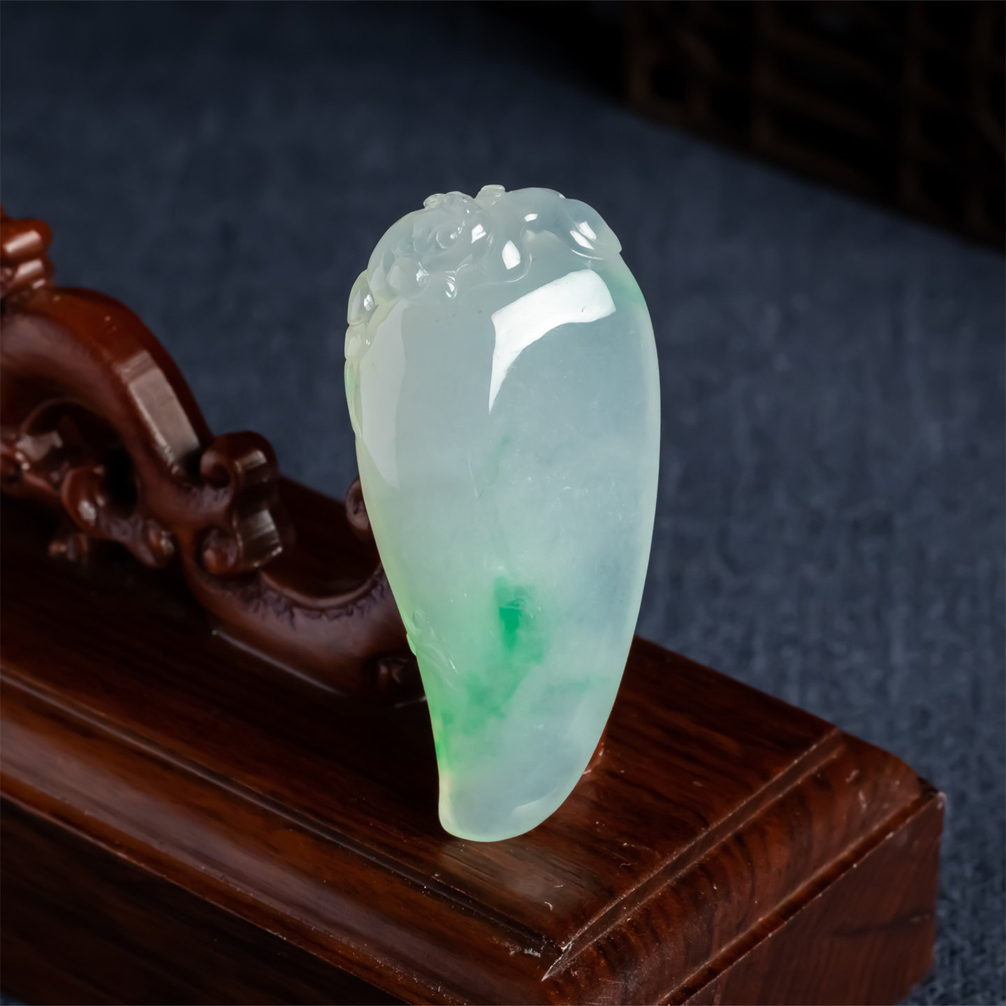 缅甸天然翡翠a货冰种飘阳绿福瓜如意吊坠男女款福在眼前翡翠挂件