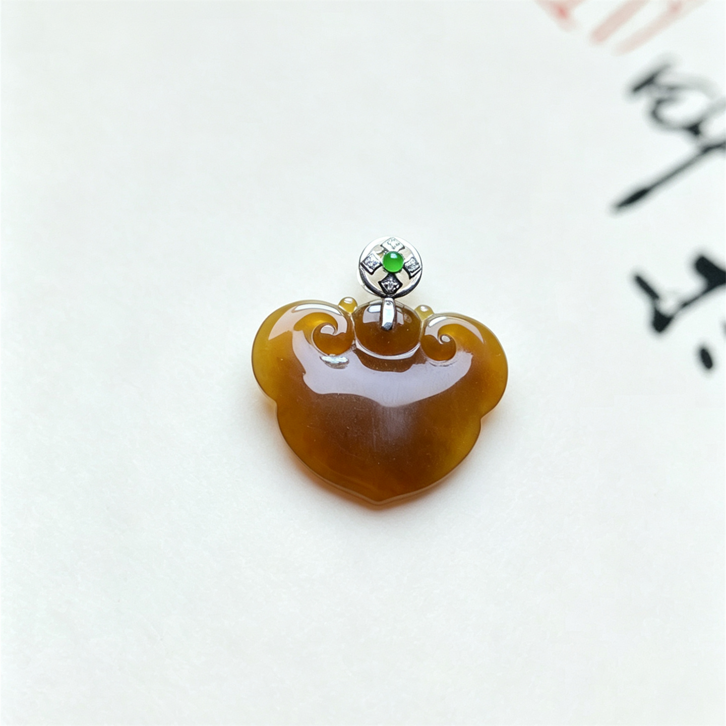 翠贵人18K冰种红翡吉祥如意吊坠