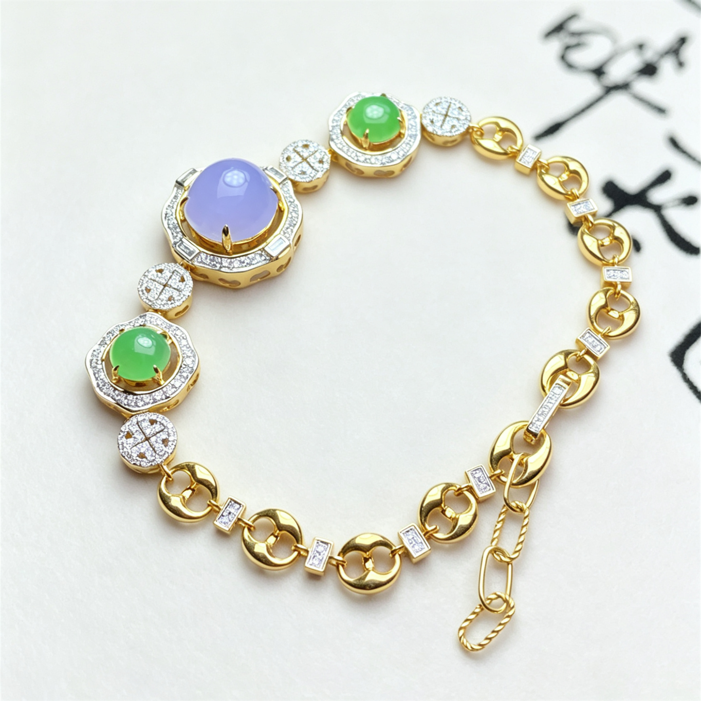 翠贵人冰种紫罗兰高档时尚18K金