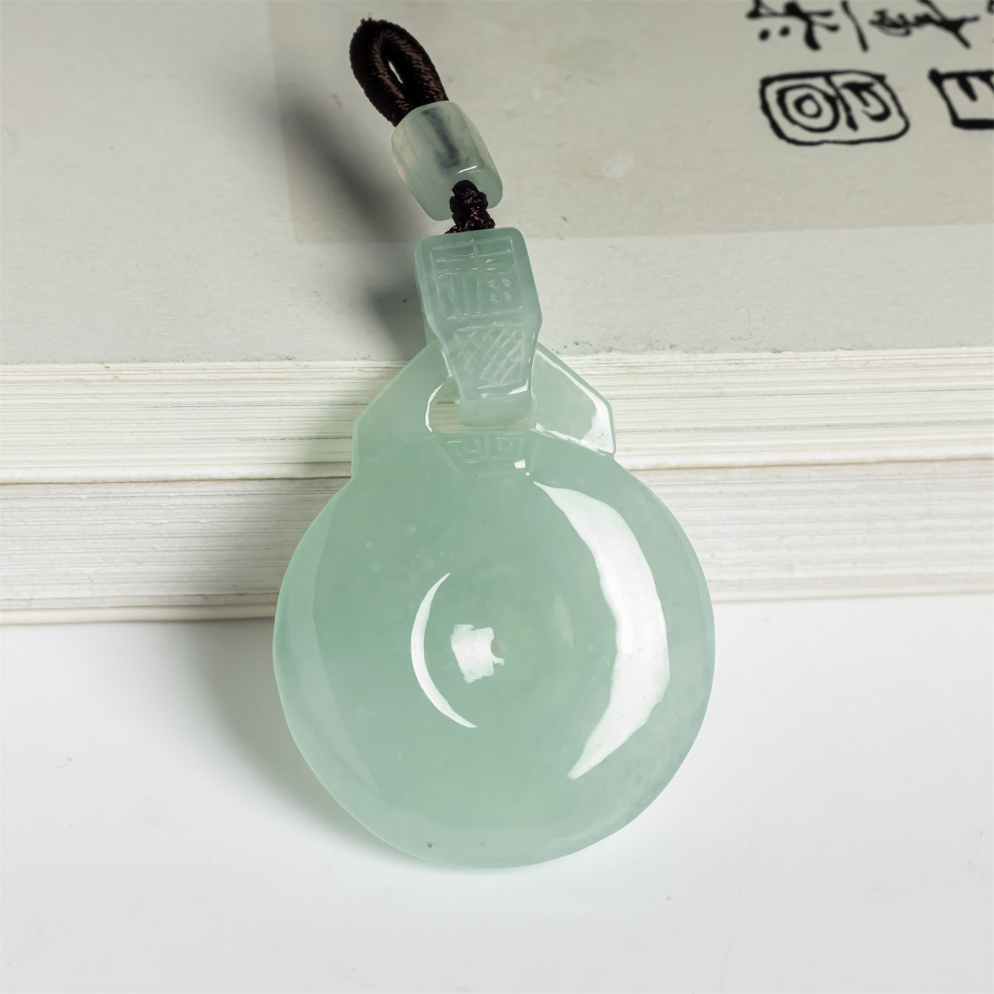 缅甸天然翡翠a货冰种老坑福贝如意吊坠男女款福在眼前平安玉挂件
