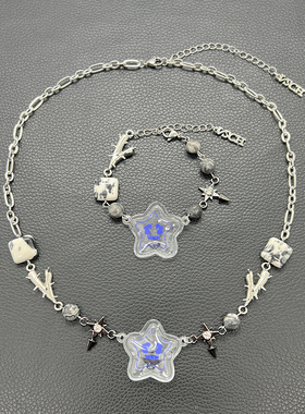 嘻哈街舞说唱泡泡星PVC项链