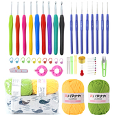 新手入门钩针工具套装 学习编织毛线玩偶宝宝鞋 毛衣帽子勾针送教程