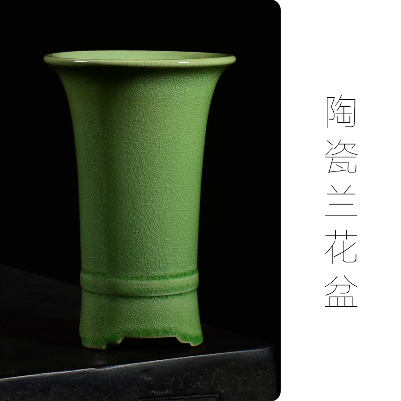 兰花专用花盆陶瓷高款圆形大号