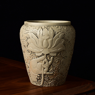 陶瓷多肉陶盆大号盆栽盆吊兰绿萝君子兰陶土陶罐 粗陶花盆2021新款