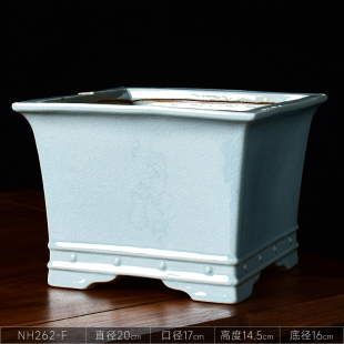 四方造景花盆陶瓷大号高角盆景盆创意中式 绿植绿萝吊兰蝴蝶兰专用