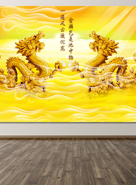 龙凤自粘装饰画双龙挂画