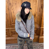 百搭显瘦连帽毛衣 复古菱格毛领针织开衫 local aliens外星沙龙美式