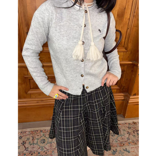 local aliens外星沙龙美式复古彩色软糯针织开衫慵懒风毛衣短外套