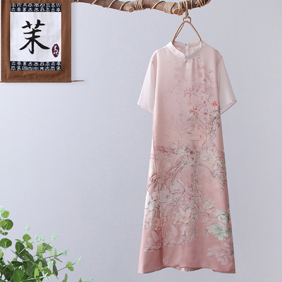 中年妈妈夏装改良旗袍连衣裙
