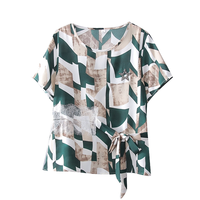 妈妈洋气雪纺小衫女夏