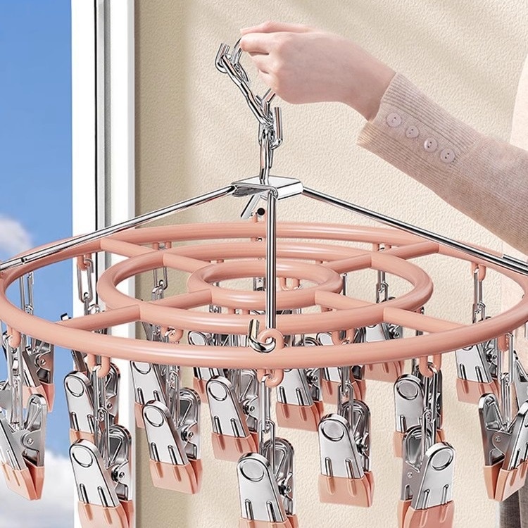 晾衣架多夹子晒袜子家用夹凉内衣内裤功能婴儿晾晒不锈钢