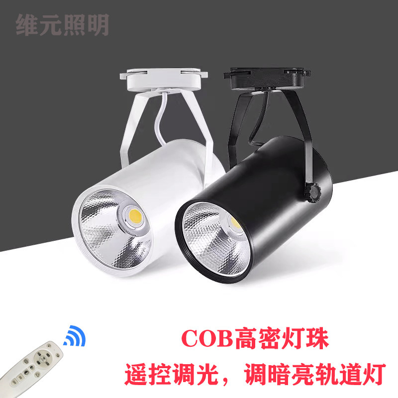 装饰背景墙画面照明LED三色变光轨道灯遥控变光调色节能COB射灯