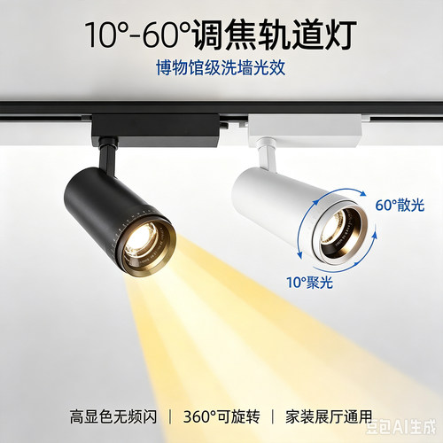 LEDCOB超亮节能调焦轨道射灯
