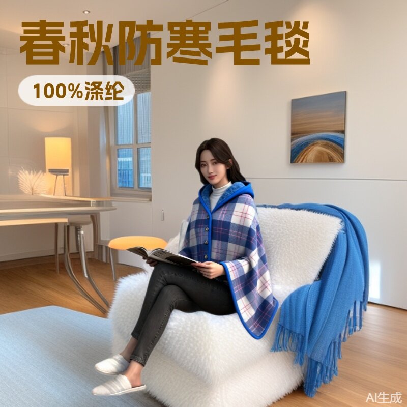 春秋毛毯盖腿航空护腿毯子防寒保暖办公室午休毯防腿飞机跨境