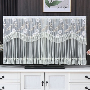 电视机防尘罩盖布2023年液晶新款 柜盖巾65寸55寸绣花蕾丝简约