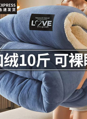 冬季羊羔绒被子冬被厚款冬天双面加绒牛奶绒棉被被芯加厚保暖被褥