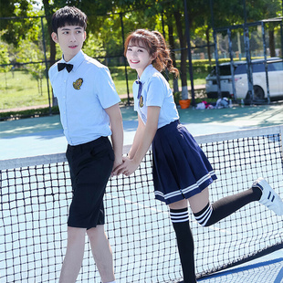 初中生校服套装学院风高三学生夏季班服定制小学生毕业照jk制服女