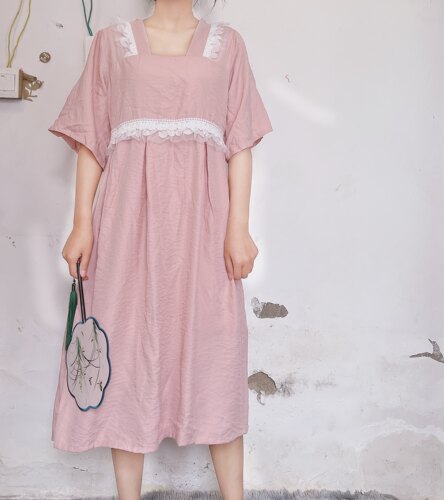 汉墨记睡衣汉服天丝竹纤维套头汉元素齐胸半袖连衣裙家居服睡裙夏