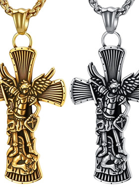 项链文艺风文艺复古做旧天使钛钢